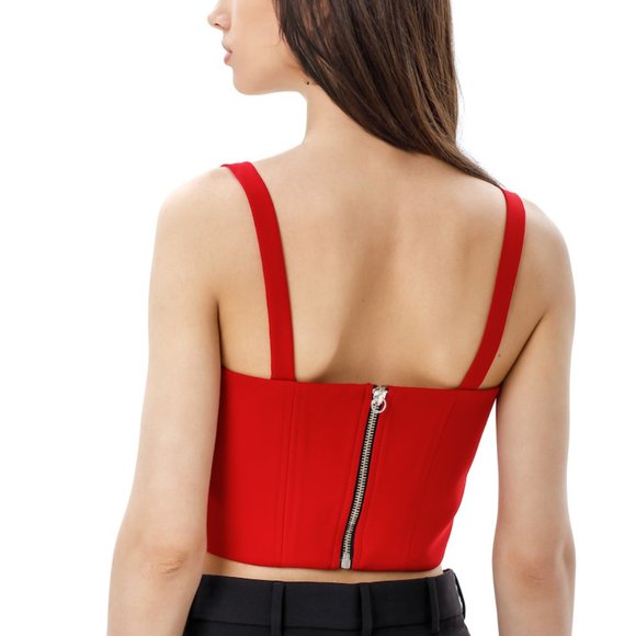 CROP TOP RED REAR ZIP - Picture 2 of 6